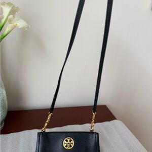 Tory Burch Black Crossbody Bag with Gold Accents